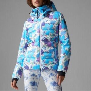 Loveshackfancy x Bogner Hooded Blue Floral Ski Jacket